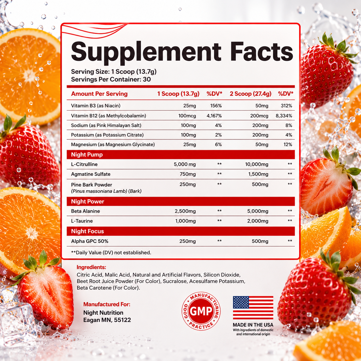 Night Nutrition Non-Stim Pre Workout