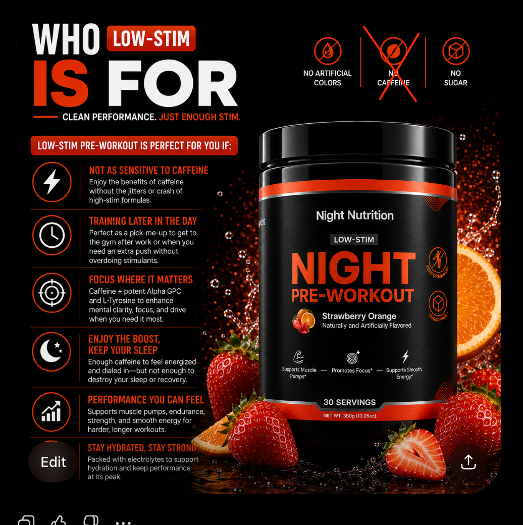 Night Nutrition Stim Pre Workout